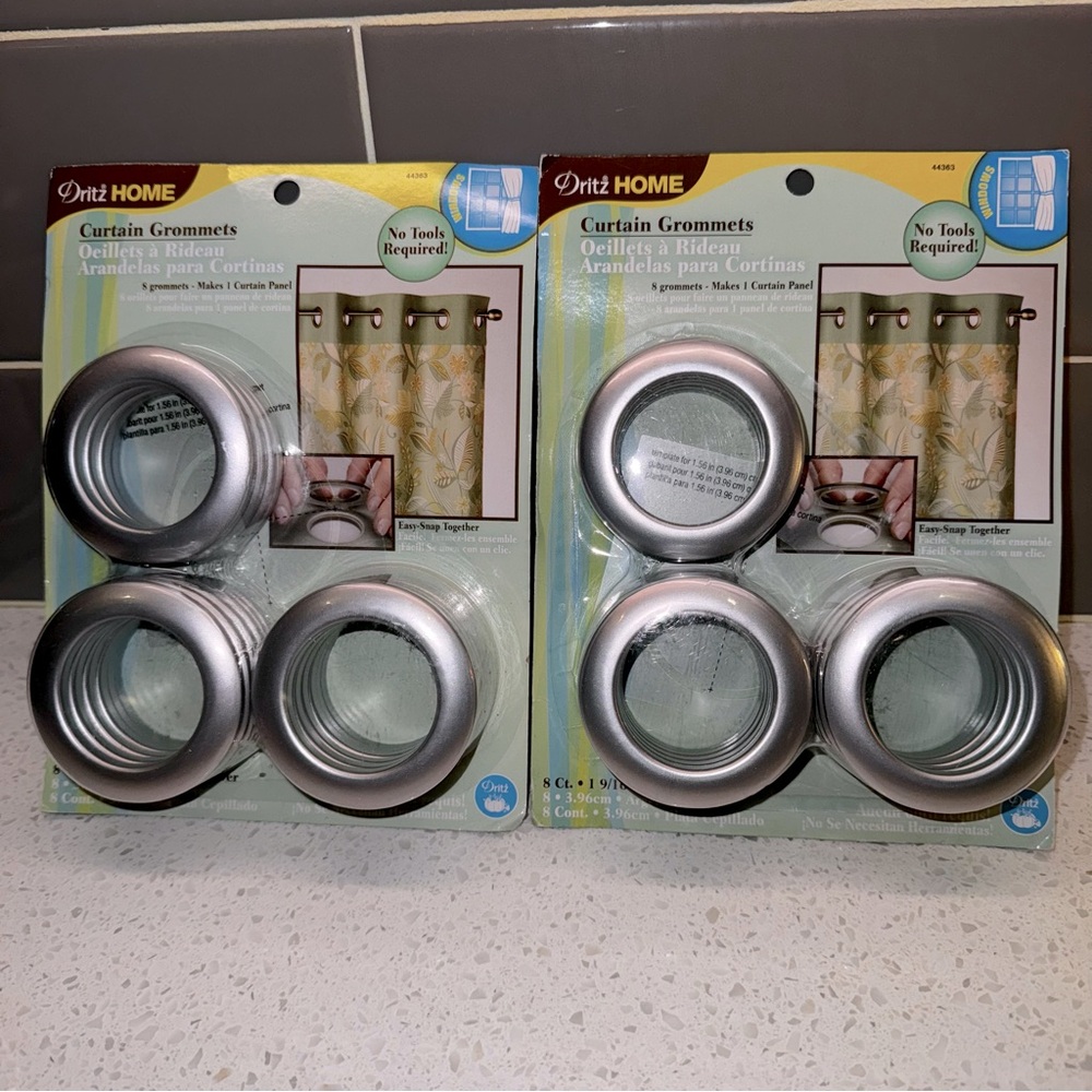 Dritz Home - curtain grommets - 2 sets of 8 - NIB - very easy to do!